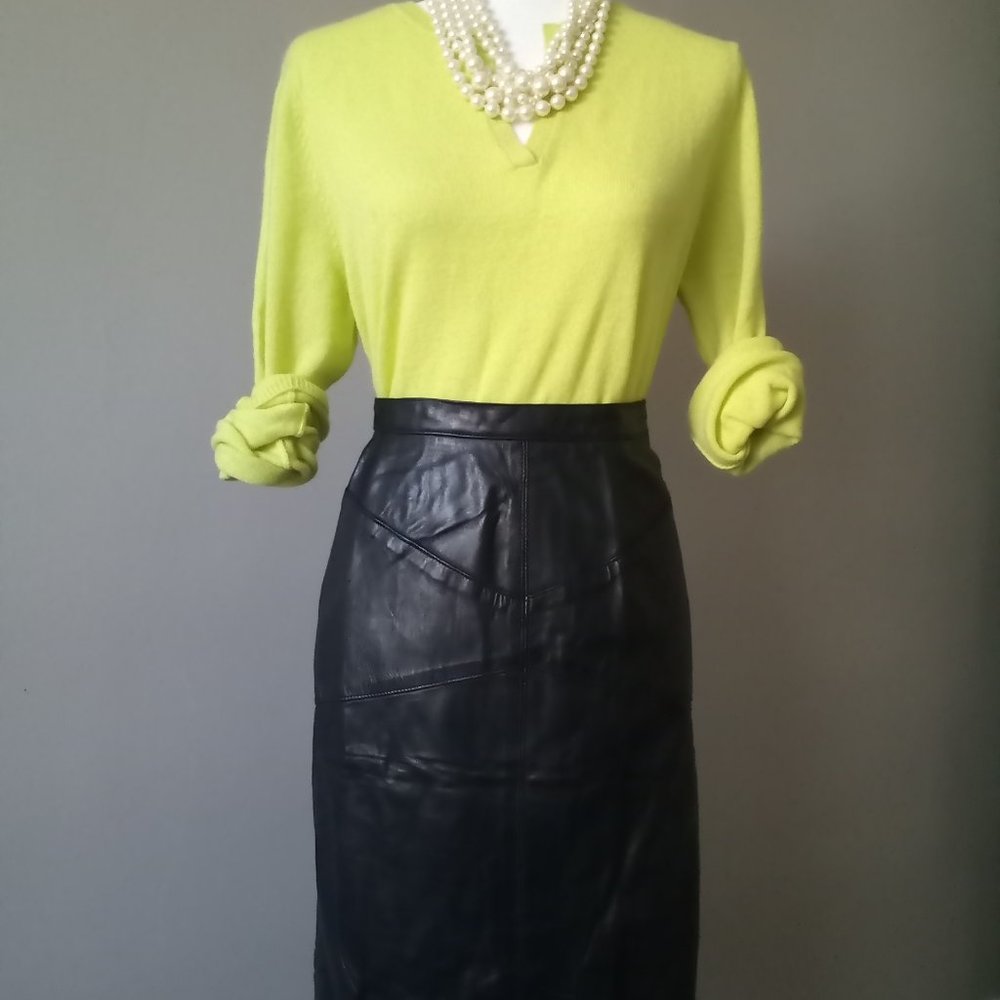 Vintage 1980's Neiman Marcus Genuine Leather Pencil Skirt